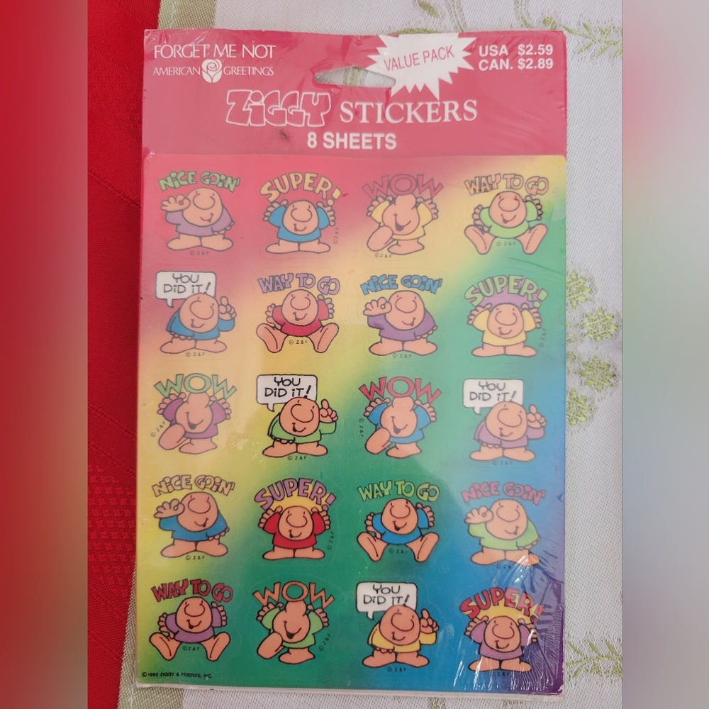 Vintage American Ziggy Stickers